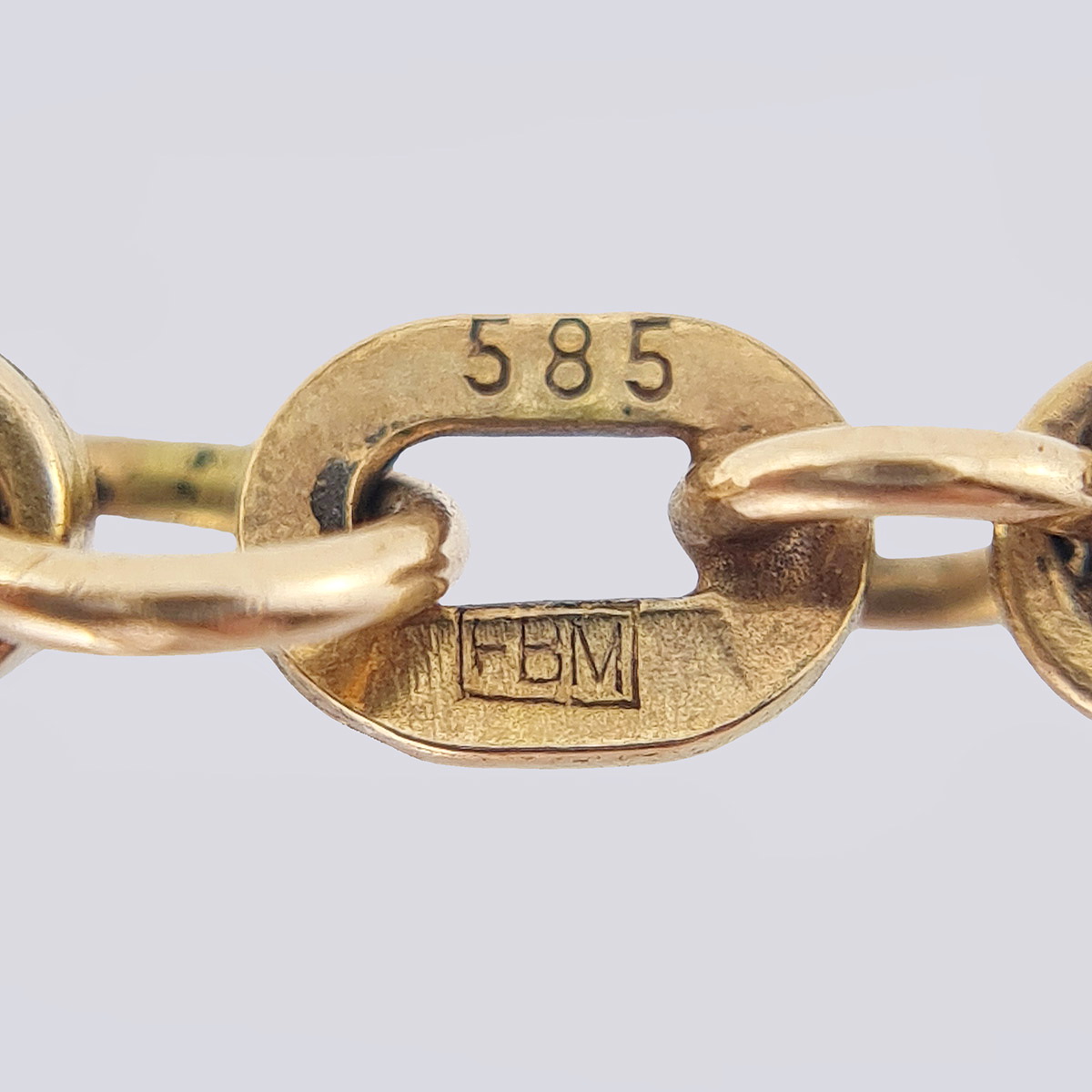 Дутая золотая цепь плетения «верёвка» (СССР, 585 проба)