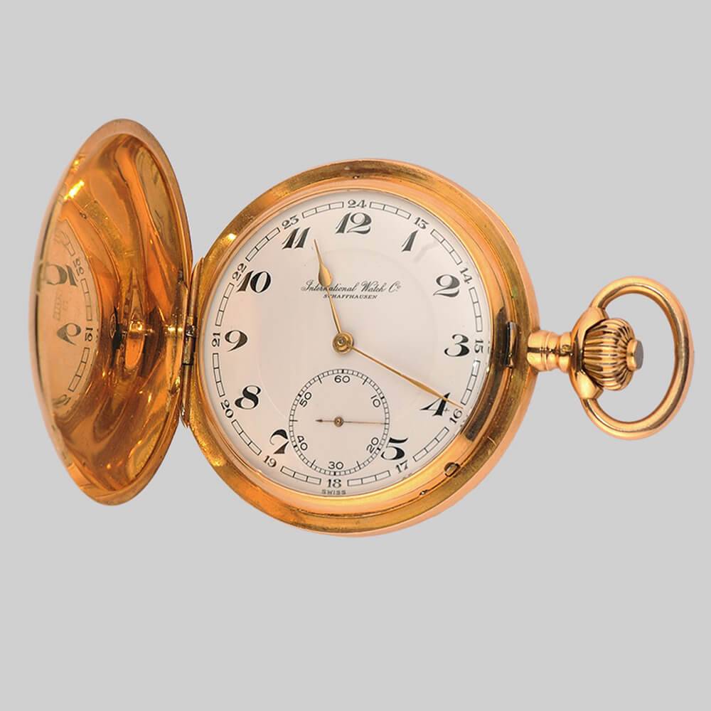 Золотые карманные 3-х крышечные часы Schaffhausen, Швейцария 19 век
