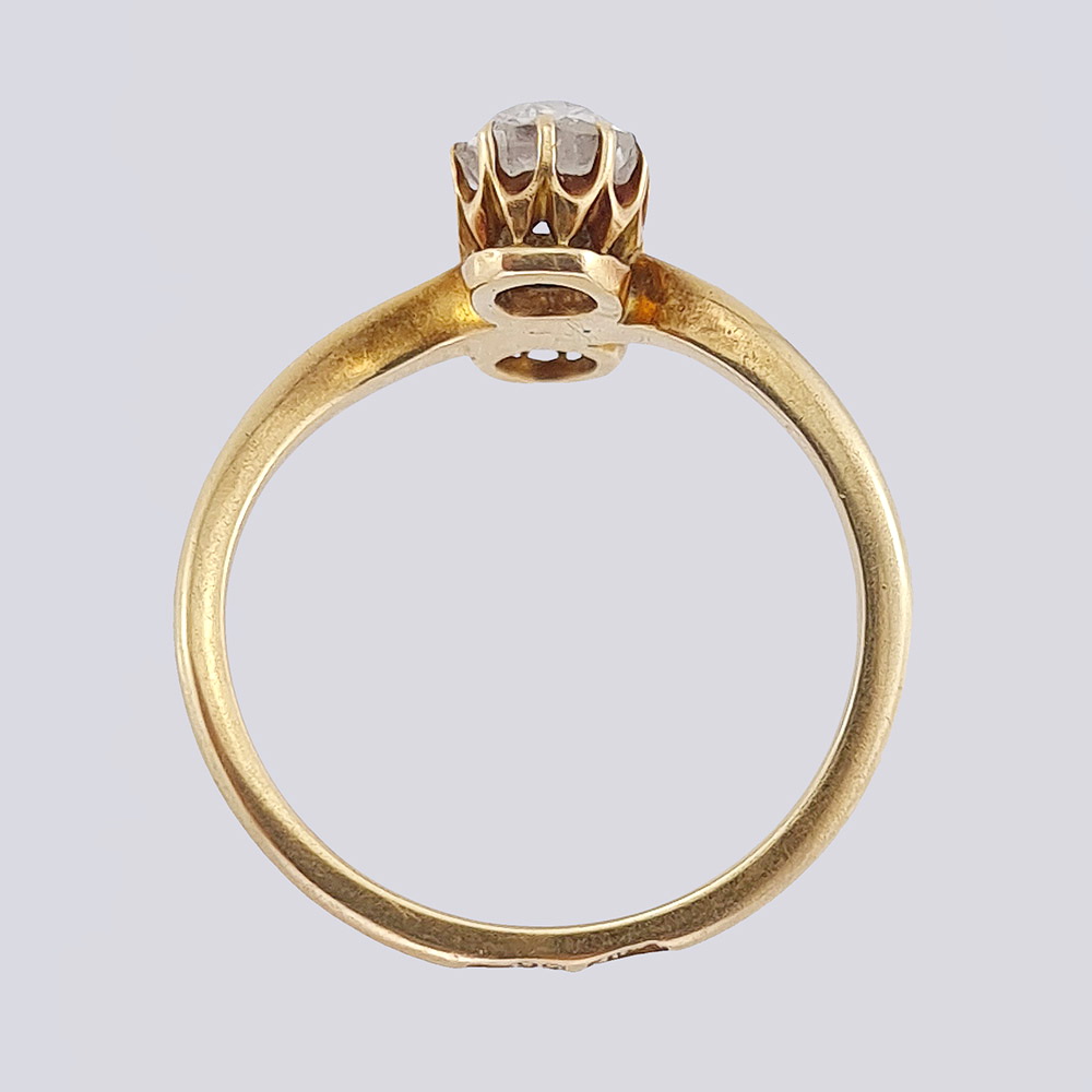 Кольцо из золота 56 пробы с двумя бриллиантами