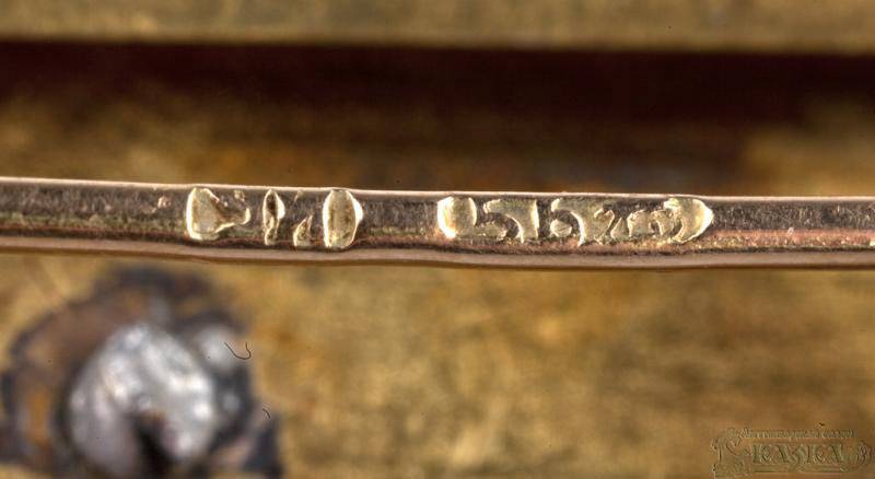 Брошь «Бант» с бриллиантами и алмазами из золота 56 пробы 19 века
