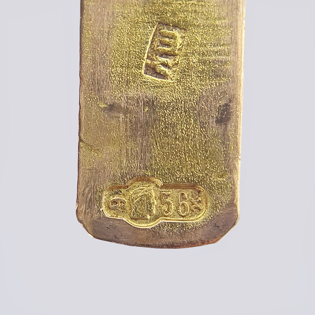 Золотой русский штифтовый браслет конца 19 века (18,5 см, 56 проба)