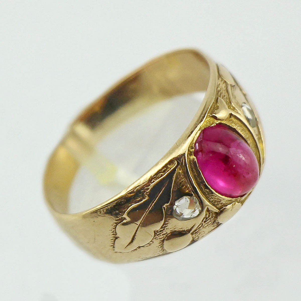 Кольцо с рубином и алмазами из золота 56 пробы 20 века