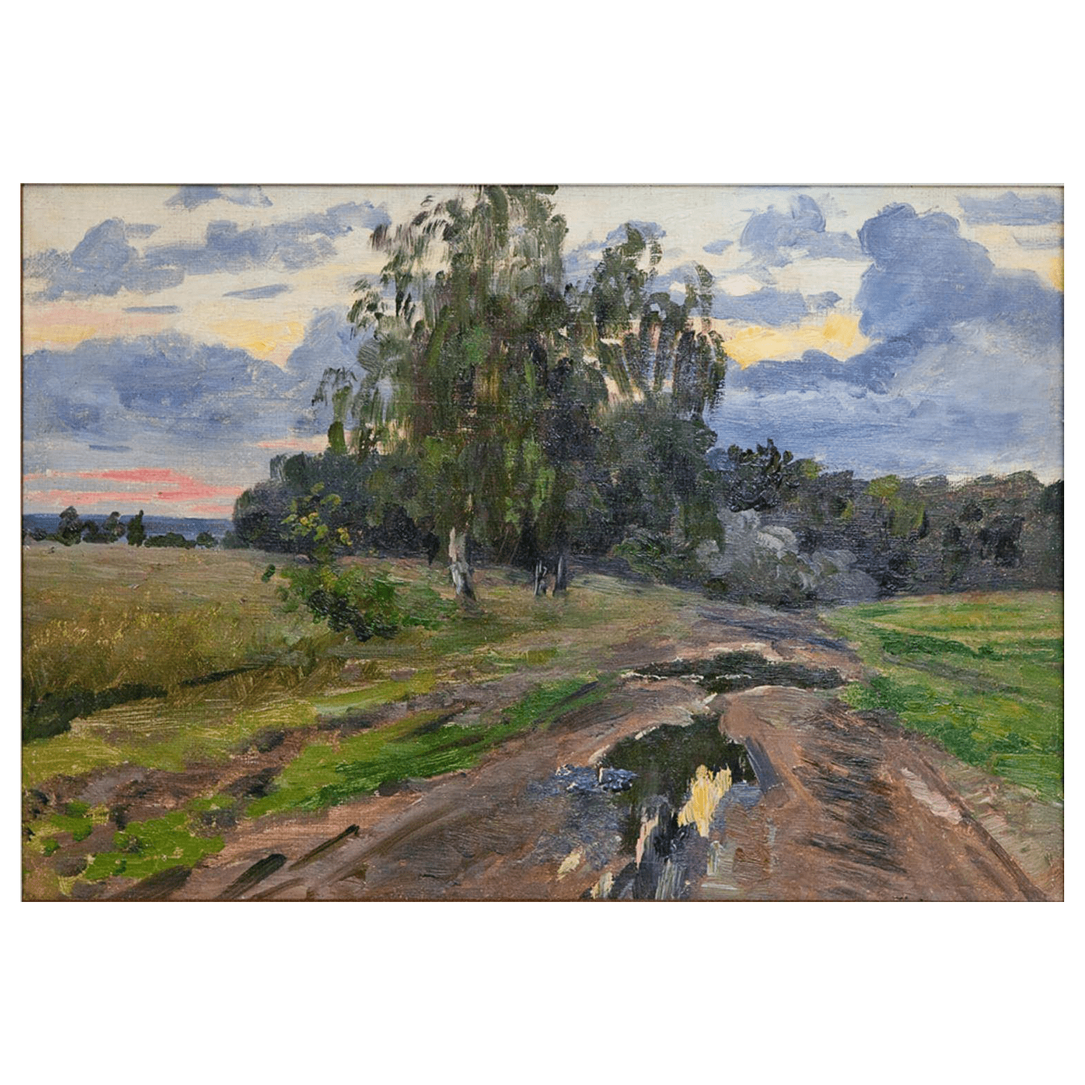 Картина «Лесная дорога» художник Серёгин П. И., 1930-е гг, холст, масло
