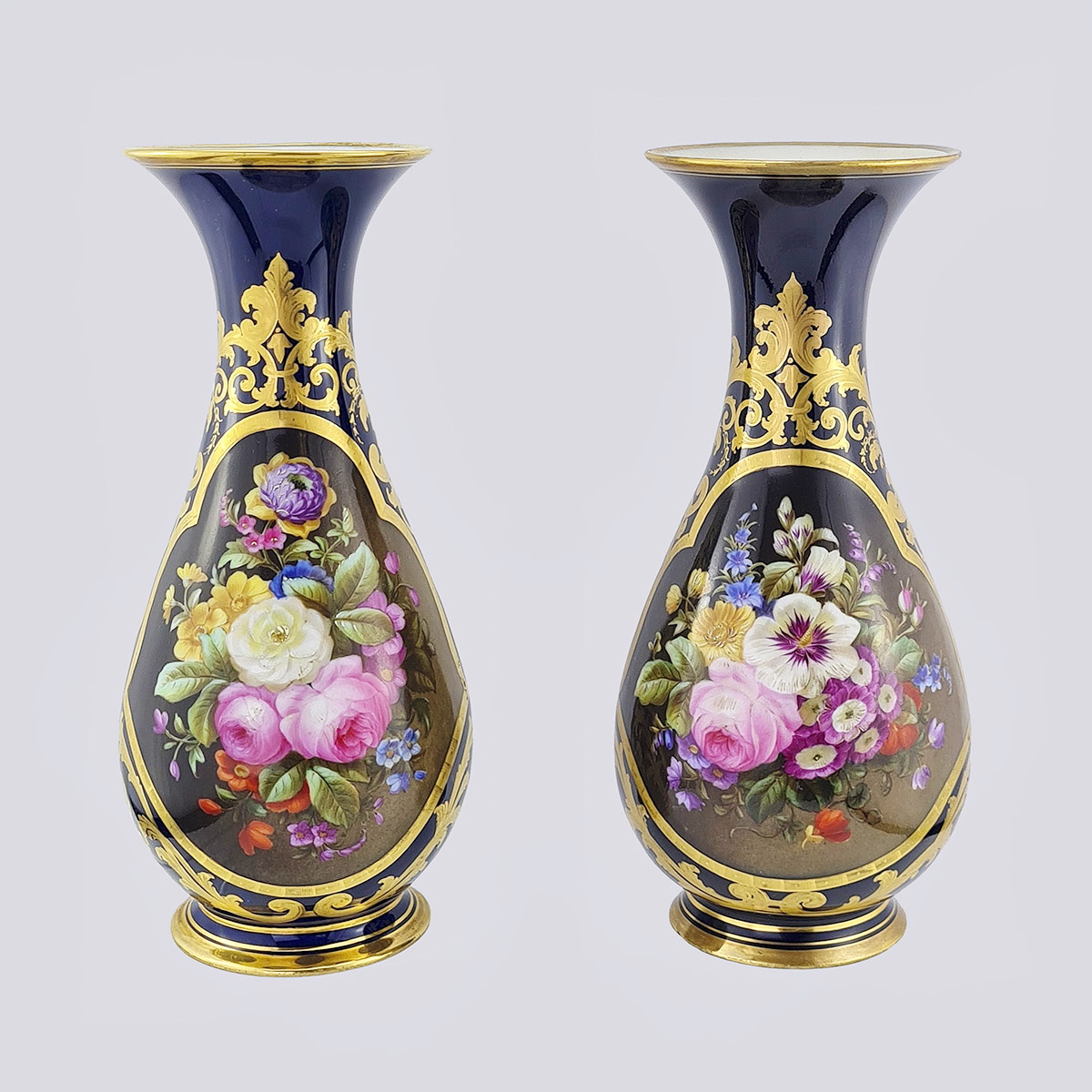 Парные вазы из фарфора 19 века (Германия)