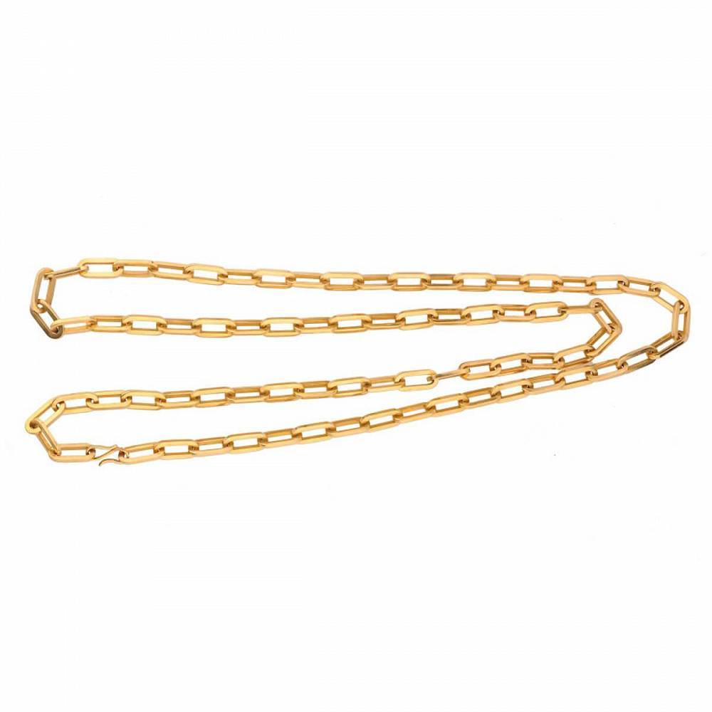 Метровая цепь с якорным плетением из золота 750 пробы 20 века (США)