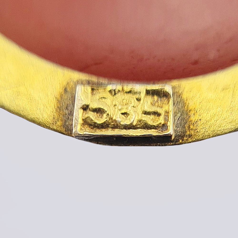 Подвеска камея на трёхслойном агате из золота 583 пробы 19 века