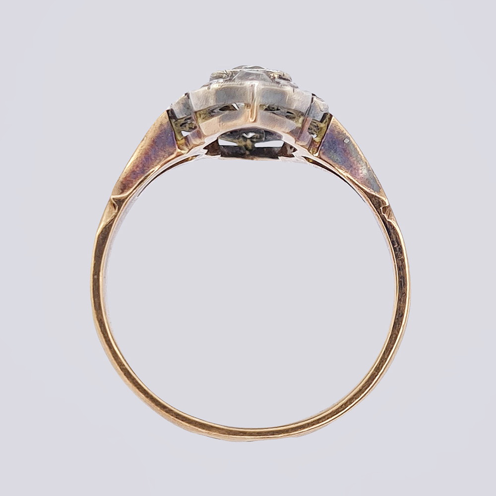 Кольцо маркиз из золота 583 пробы с бриллиантами