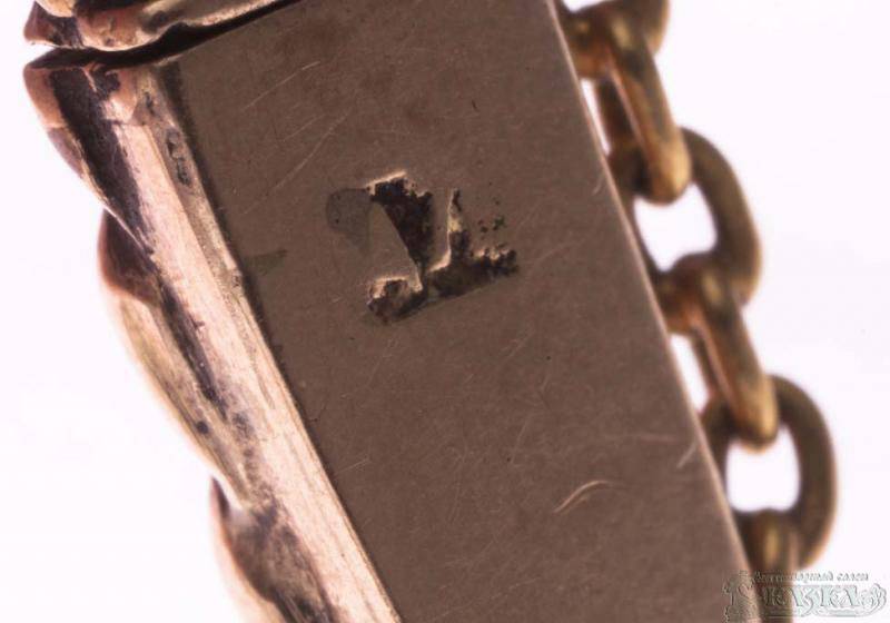 Массивный литой браслет из золота 56 пробы 19 века