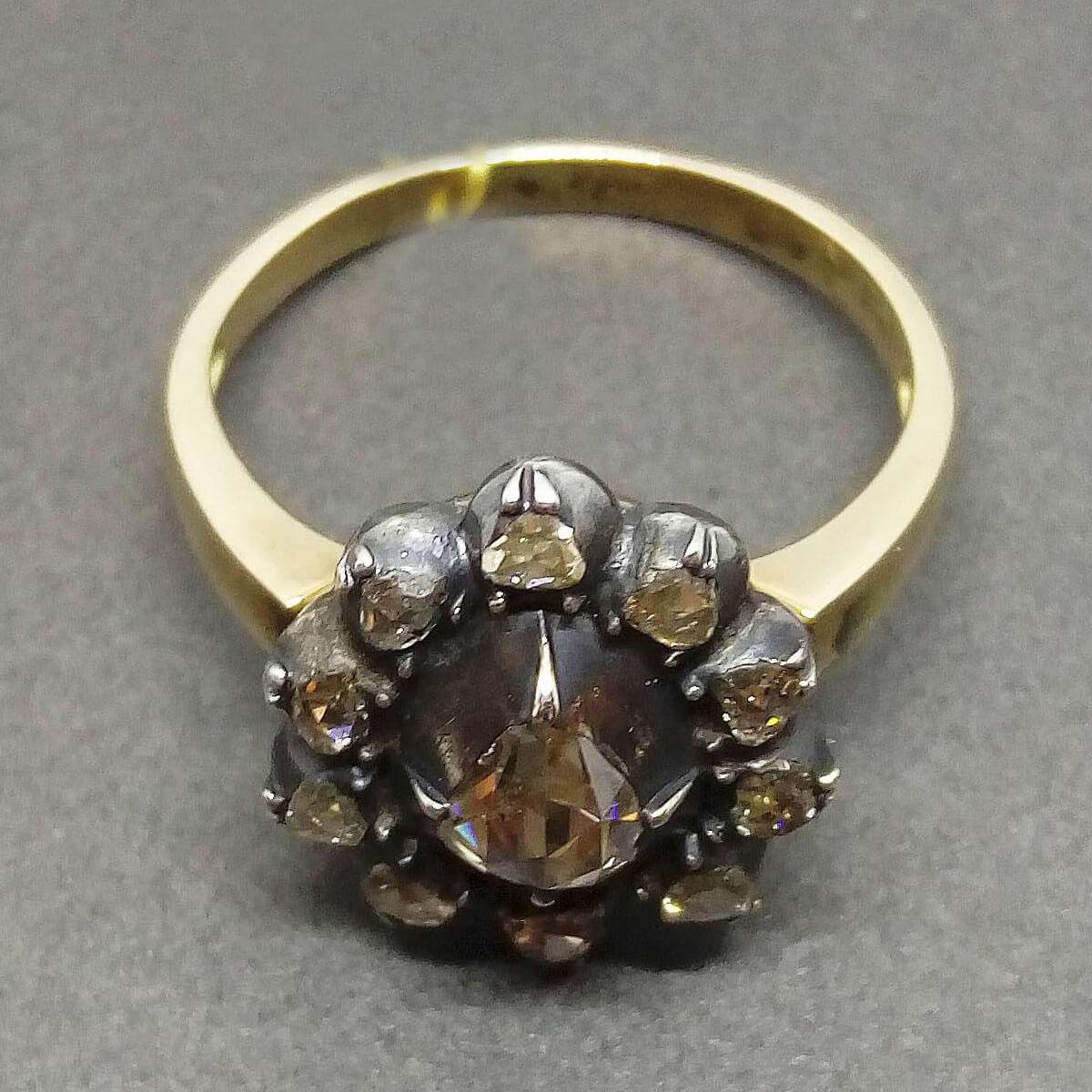 Кольцо с алмазами из золота 56 пробы 20 века