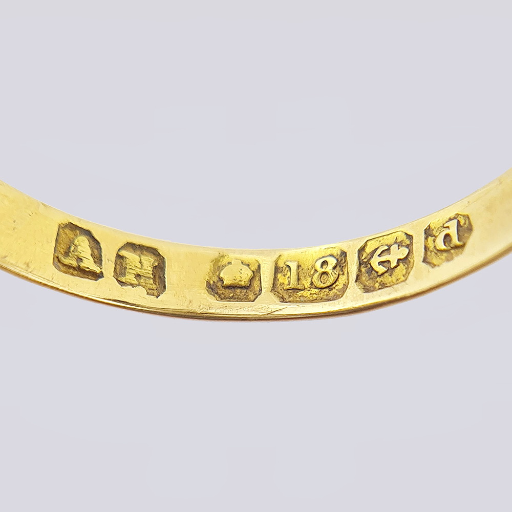 Кольцо с бриллиантами и жемчужинами из золота 750 пробы 19 века