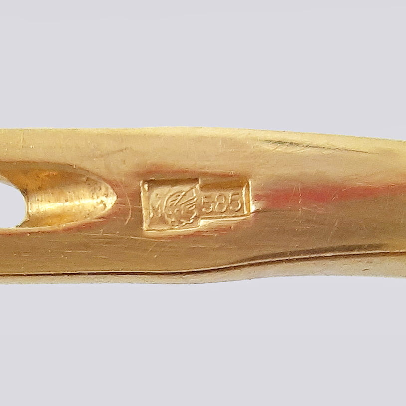 Авторский комплект Кольцо и Серьги с цитринами из золота 585 пробы