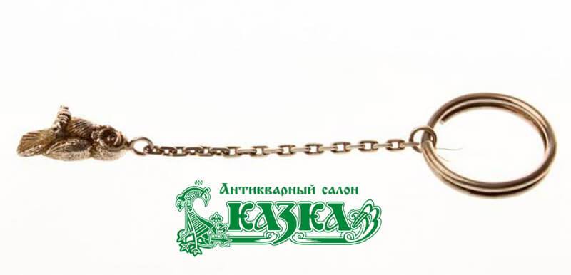 Авторский брелок для ключей «Сова» из серебра 925 пробы