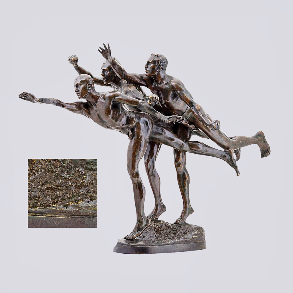 Скульптура «К цели» из бронзы 19-20 вв (A. Boucher, Франция)