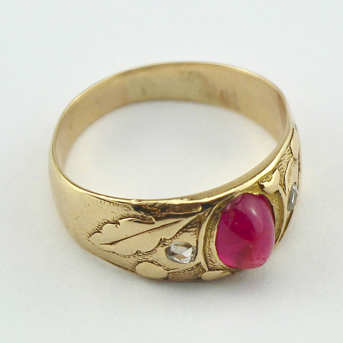 Кольцо с рубином и алмазами из золота 56 пробы 20 века