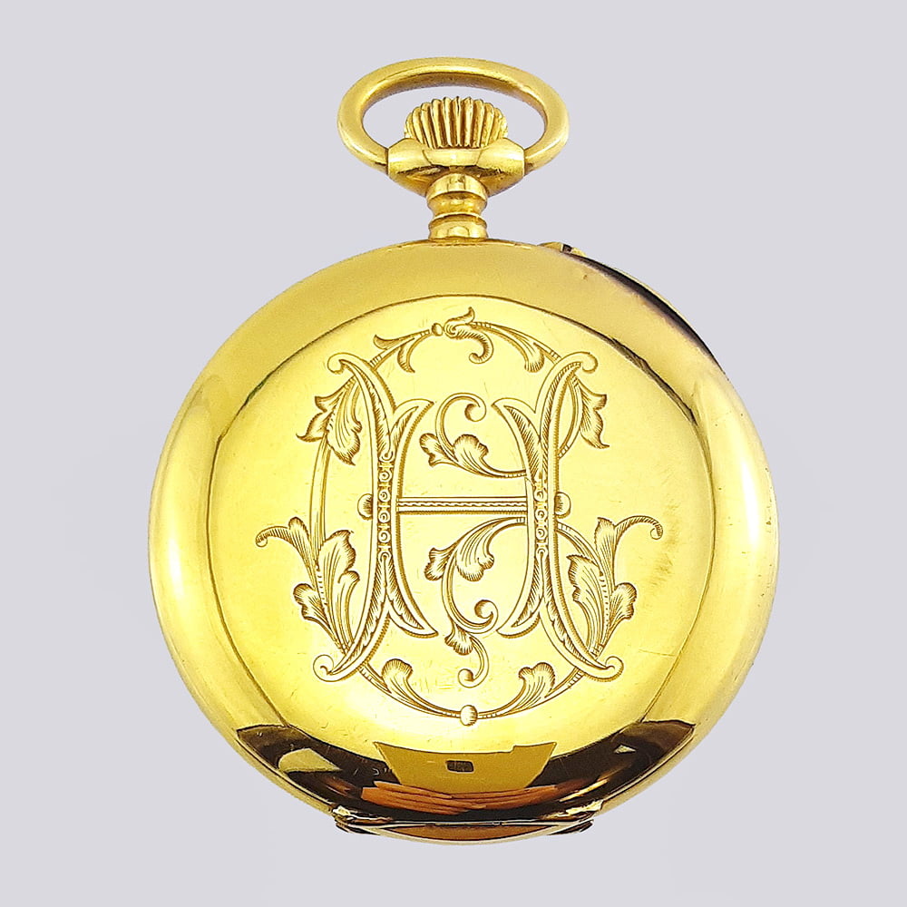Двухкрышечные золотые карманные часы Charles Hamon 585 пробы