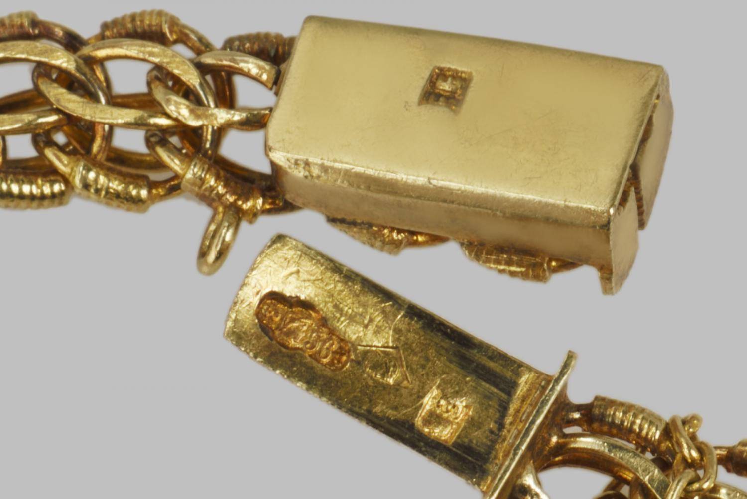 Браслет из жёлтого золота 56 пробы 19,5 см 19 века