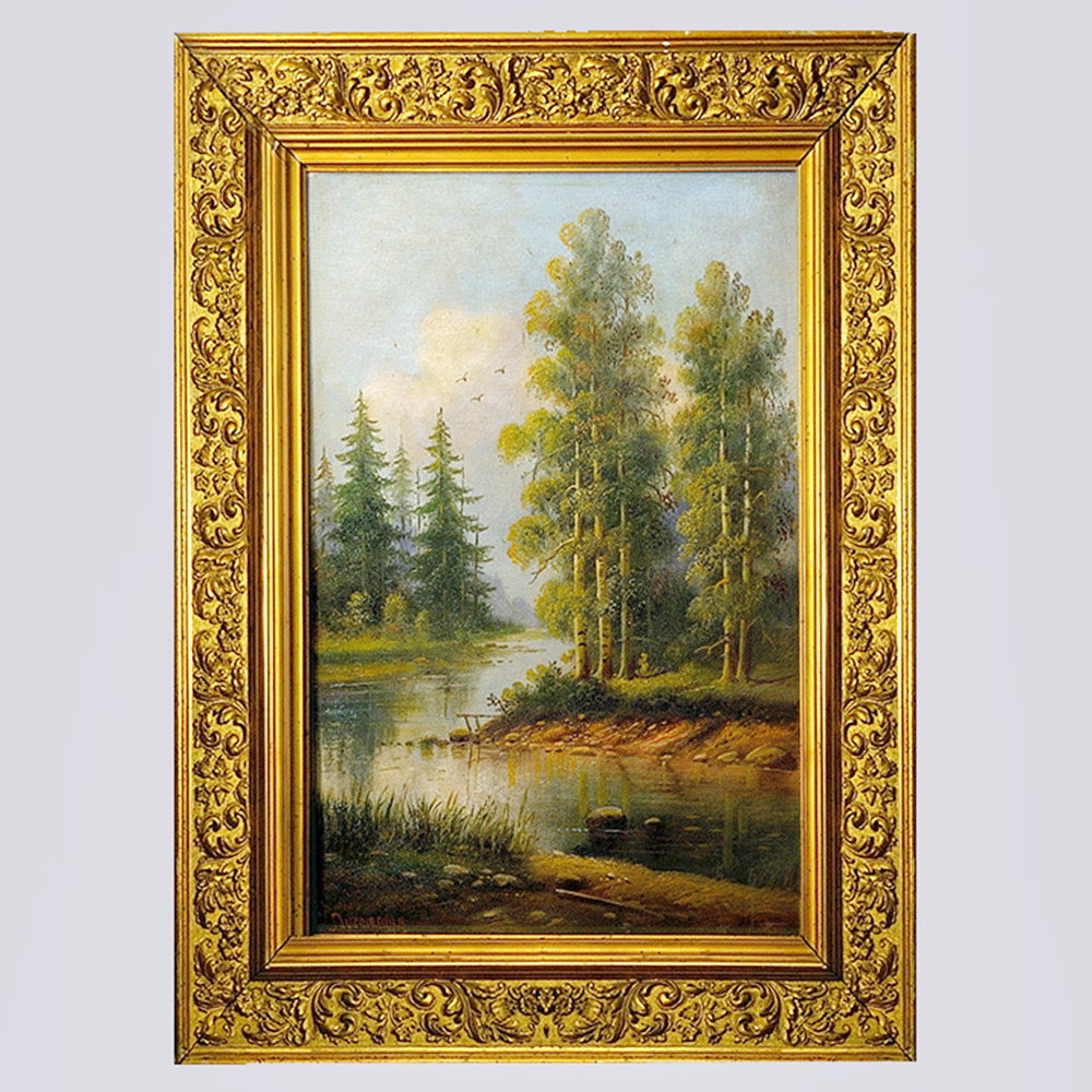 Картина «Лесная речка» артель Ducommun 19 века, холст, масло