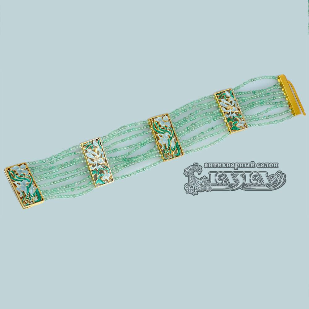 Авторский комплект браслет-манжет, кольцо, серьги подвески из серебра 875 пробы и нефрита