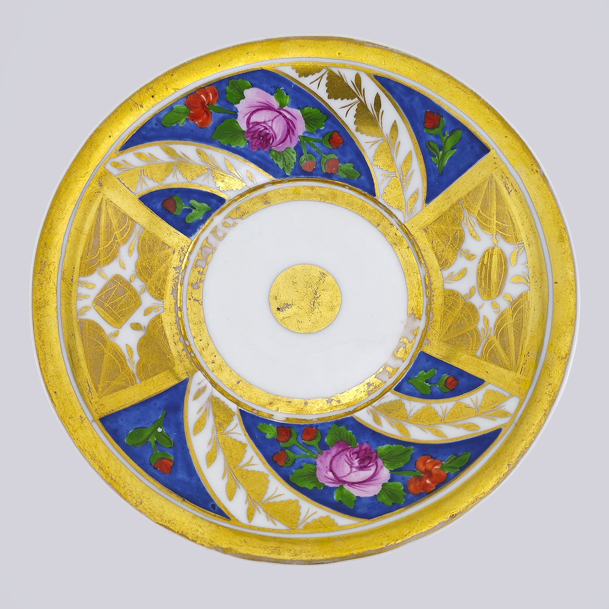 Чайная пара «Золото и розы» из фарфора; роспись, золочение; завод Гарднера