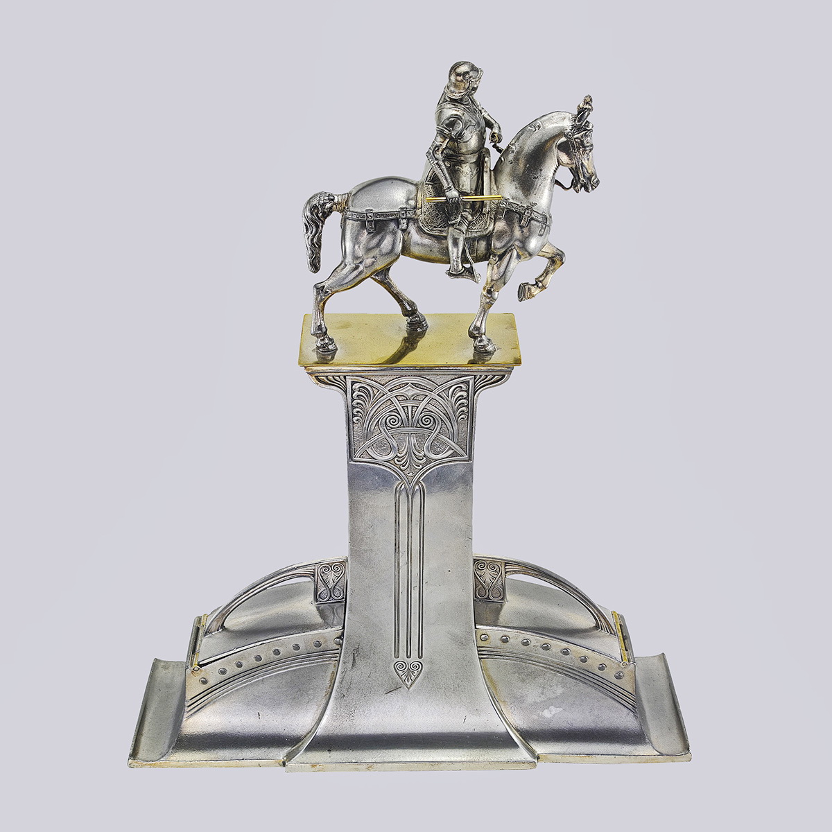 Настольное украшение Всадник в стиле ард-деко (серебрение)