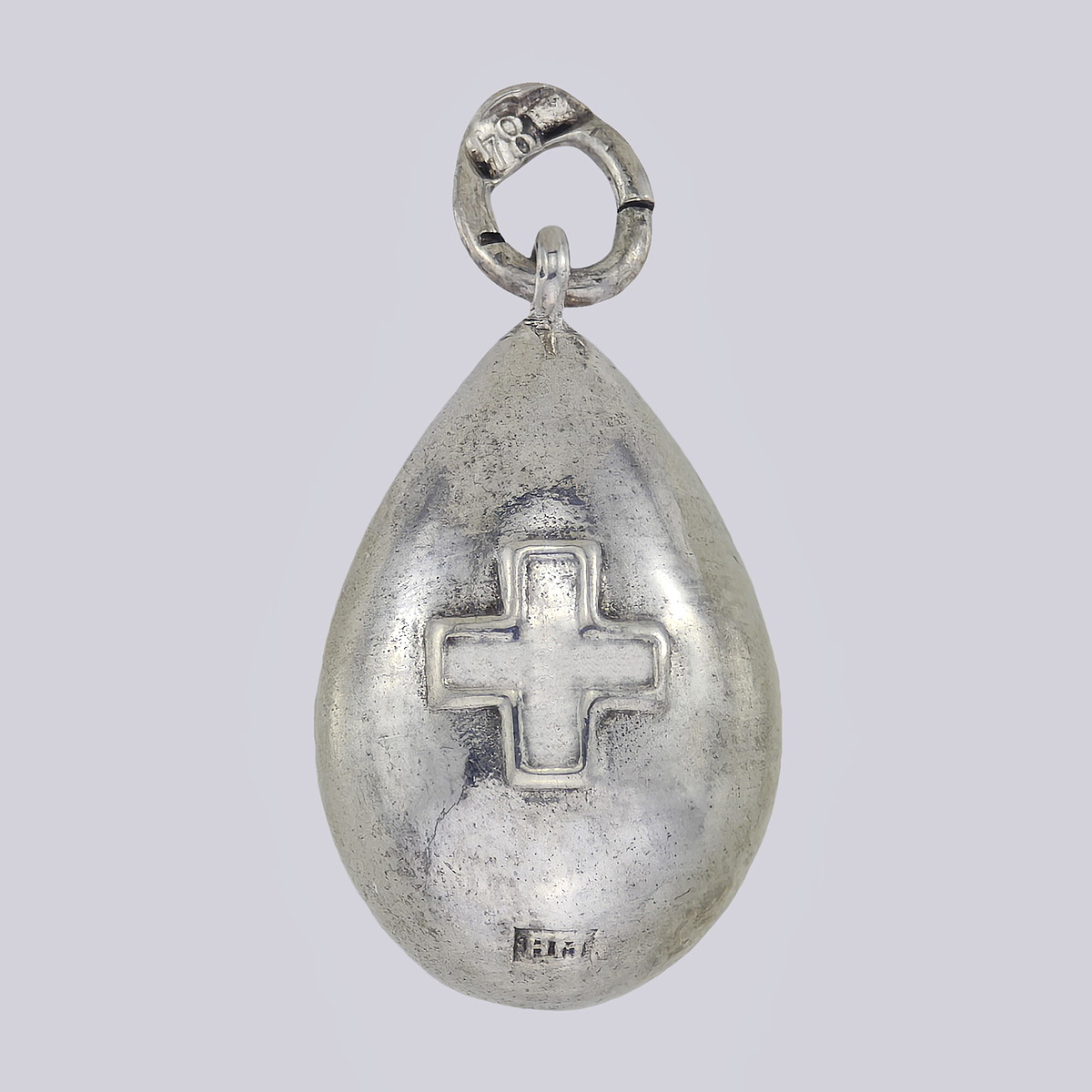Пасхальная подвеска яйцо серебро 84 пробы