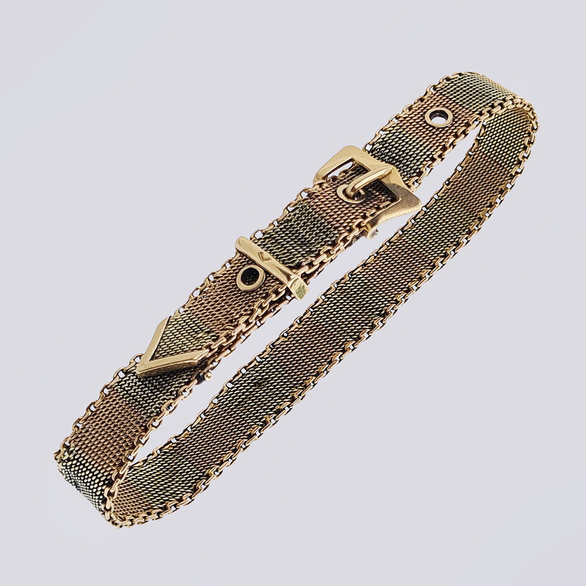 Браслет" Ремешок" золотой двухцветный 56 пробы