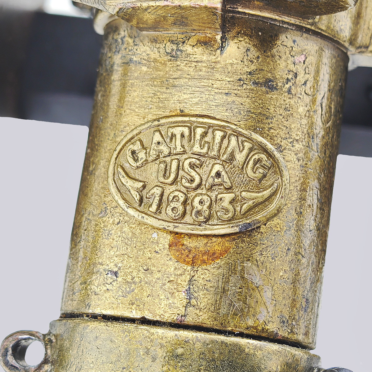 Настольное украшение  «Модель пушки-пулемета» (бронза, дерево)