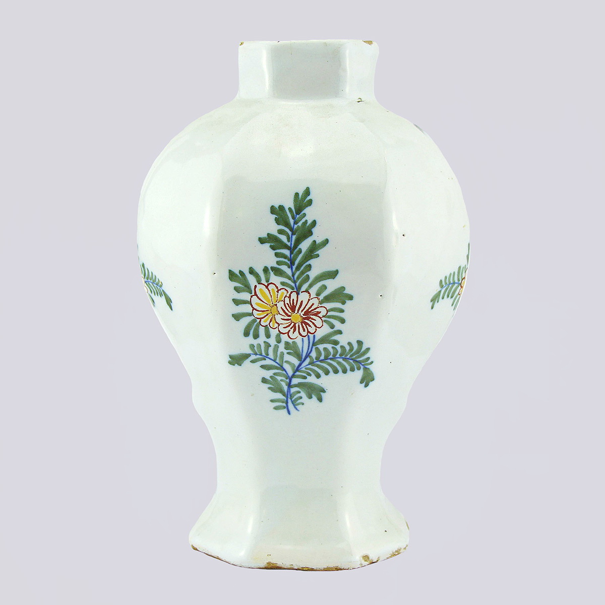 Керамическая ваза «Павлин» с росписью (Голландия, Фирма Дельф, 18 век)