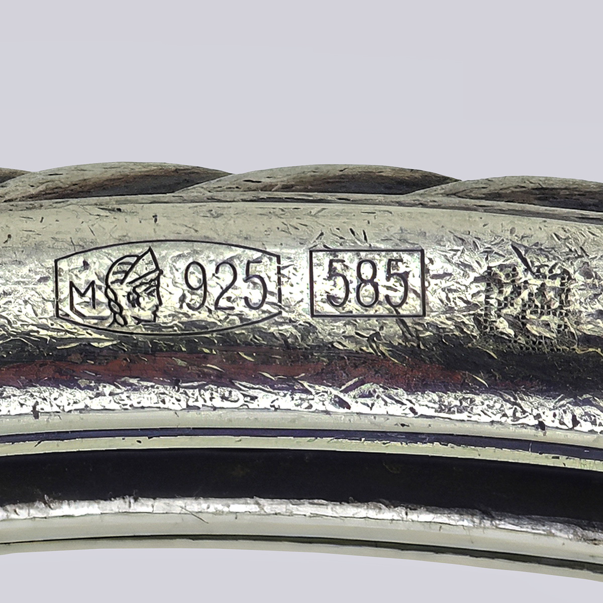 Браслет DY из серебра 925-й и золота 585-й проб