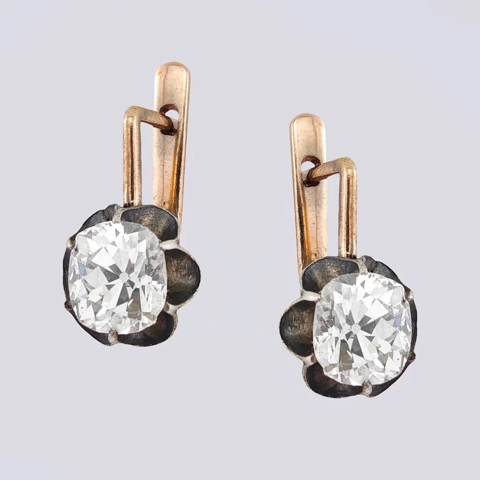 Серьги золотые и серебряные 585-й и 875-й проб с бриллиантами