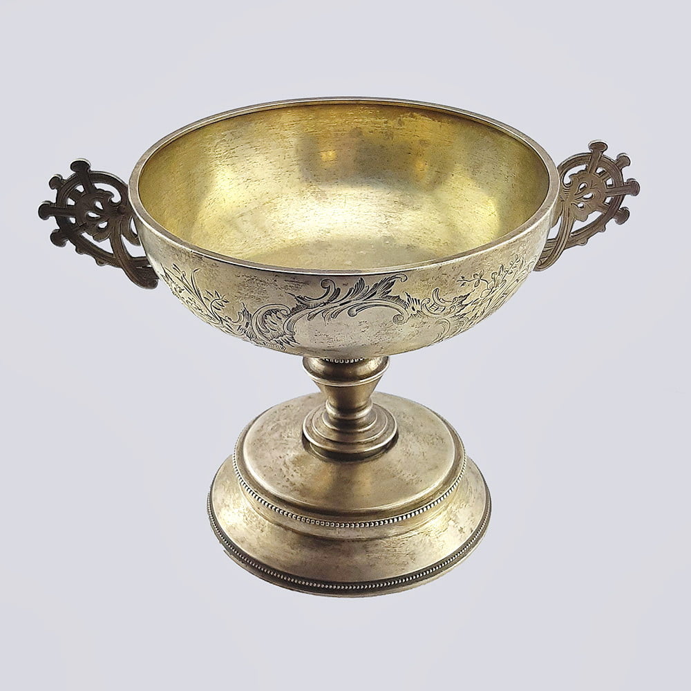 Креманка в стиле модерн из серебра 84 пробы 19 века