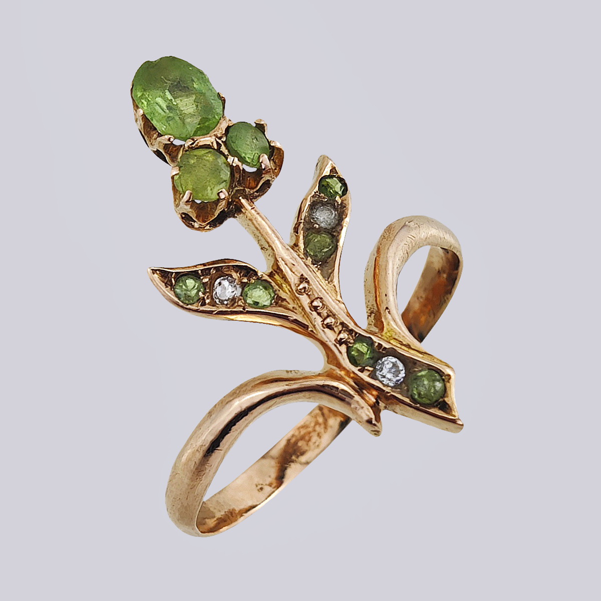 Кольцо ветка золотое 56 пробы 