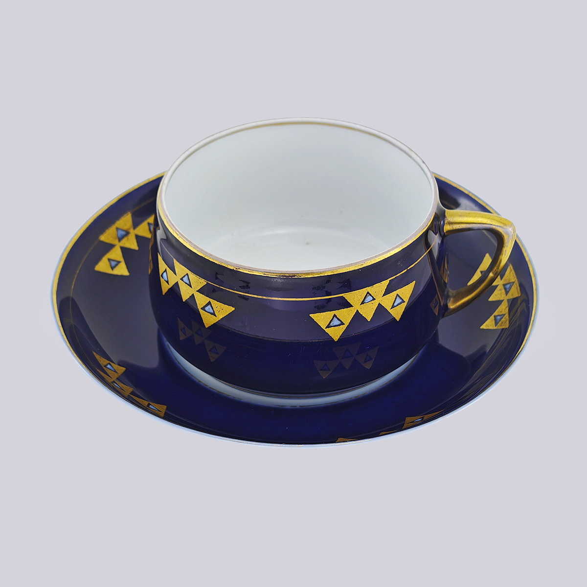 Чайная пара производство Гарднера кобальт в стиле Арт деко
