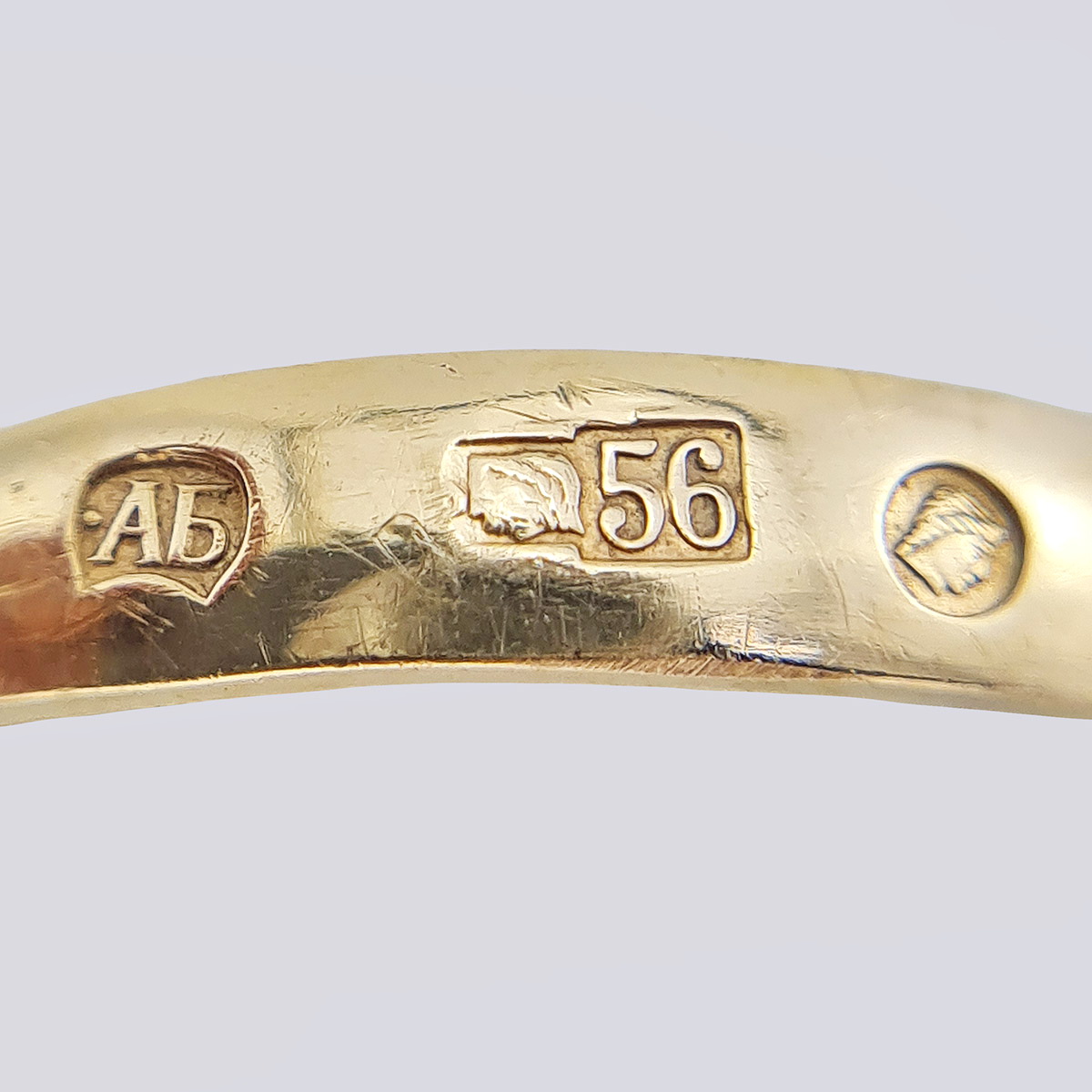 Кольцо из золота 56 пробы с бриллиантами старой огранки (18 размер)