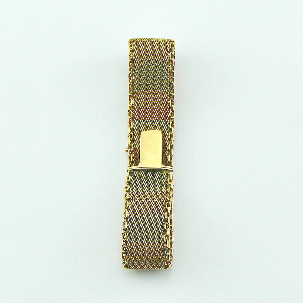 Браслет из двухцветного золота 56 пробы 19 века (шёлковое плетение)