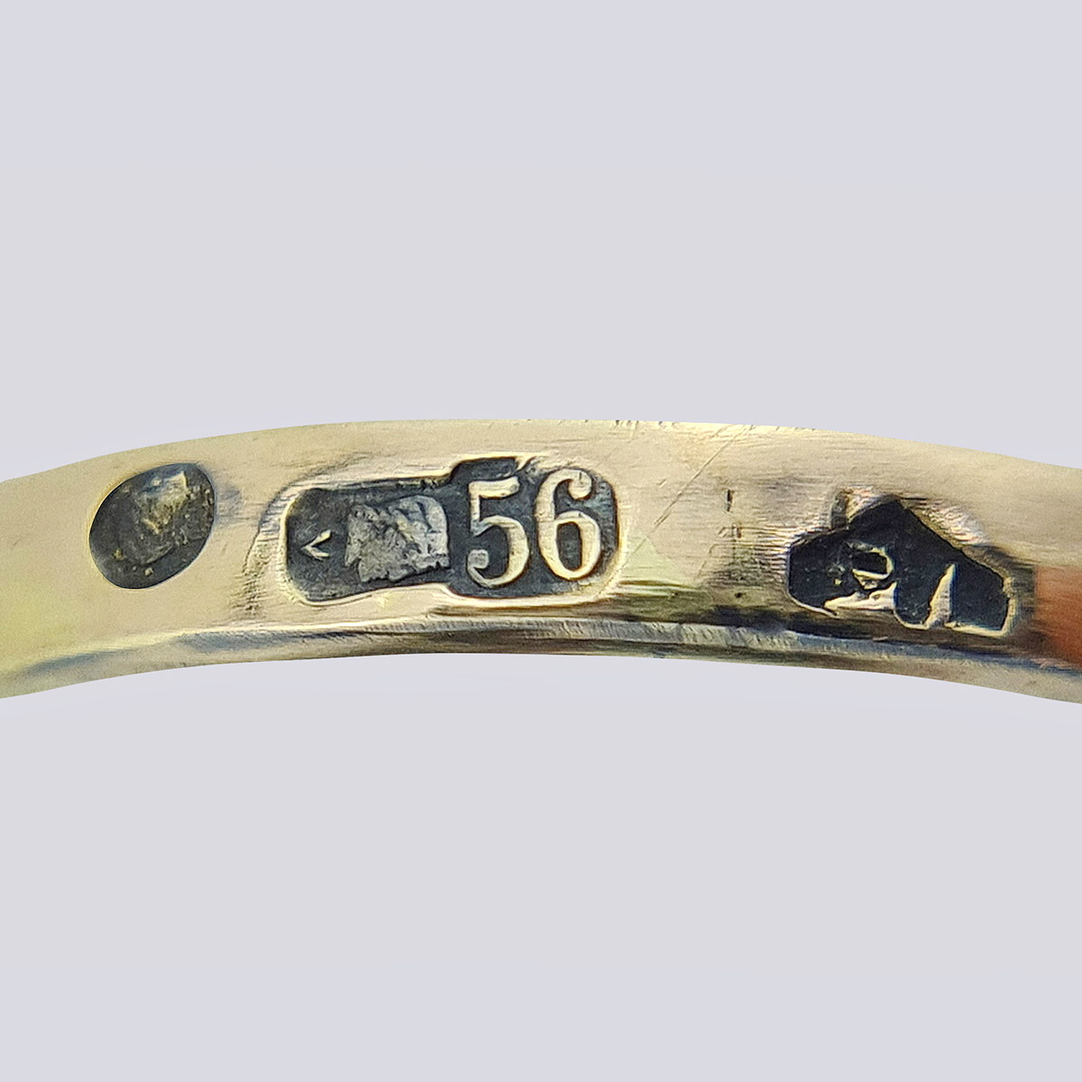 Антикварное золотое кольцо «Ветка» 56 пробы с бриллиантами старой огранки