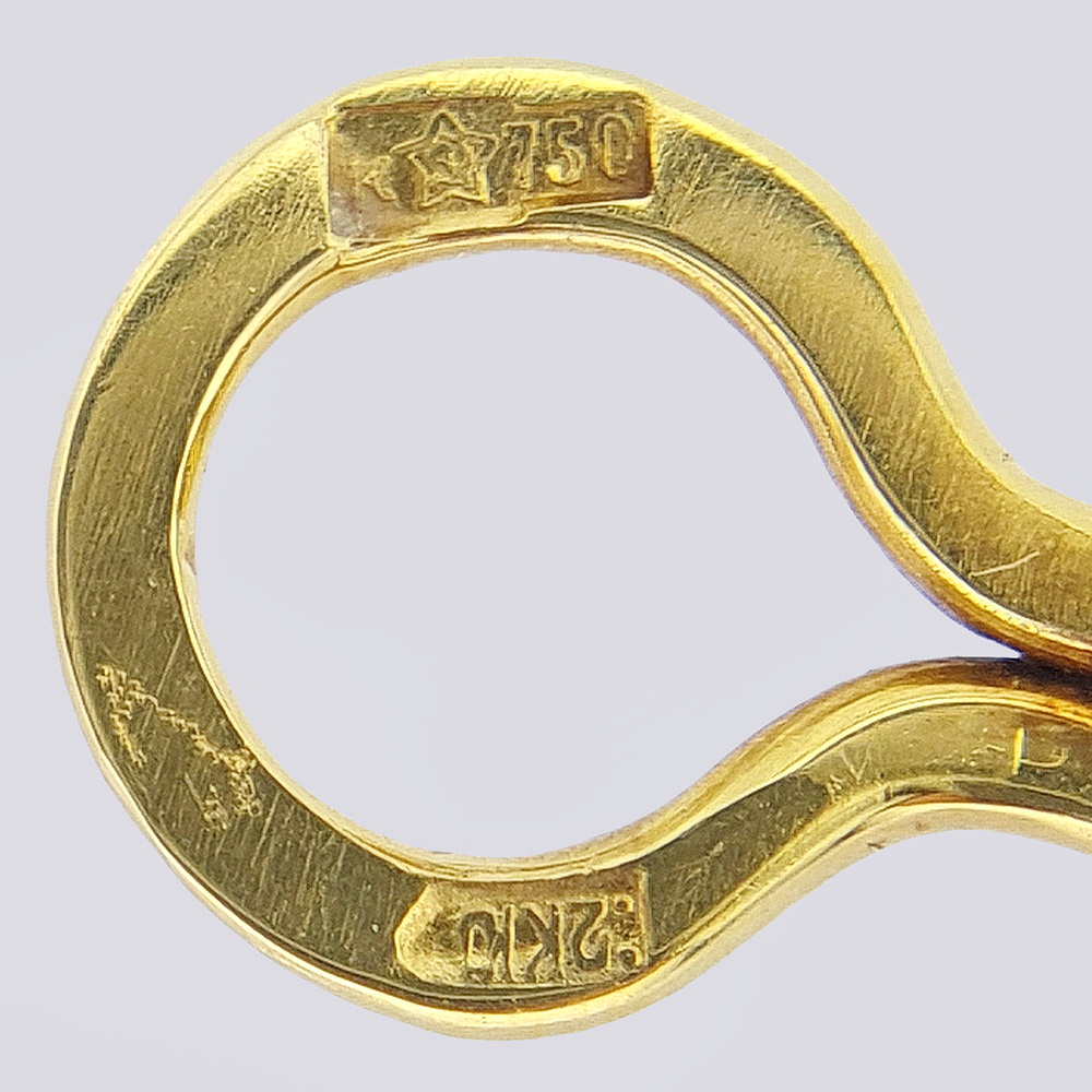 Золотые серьги СССР в форме малины с хризолитами и бриллиантами