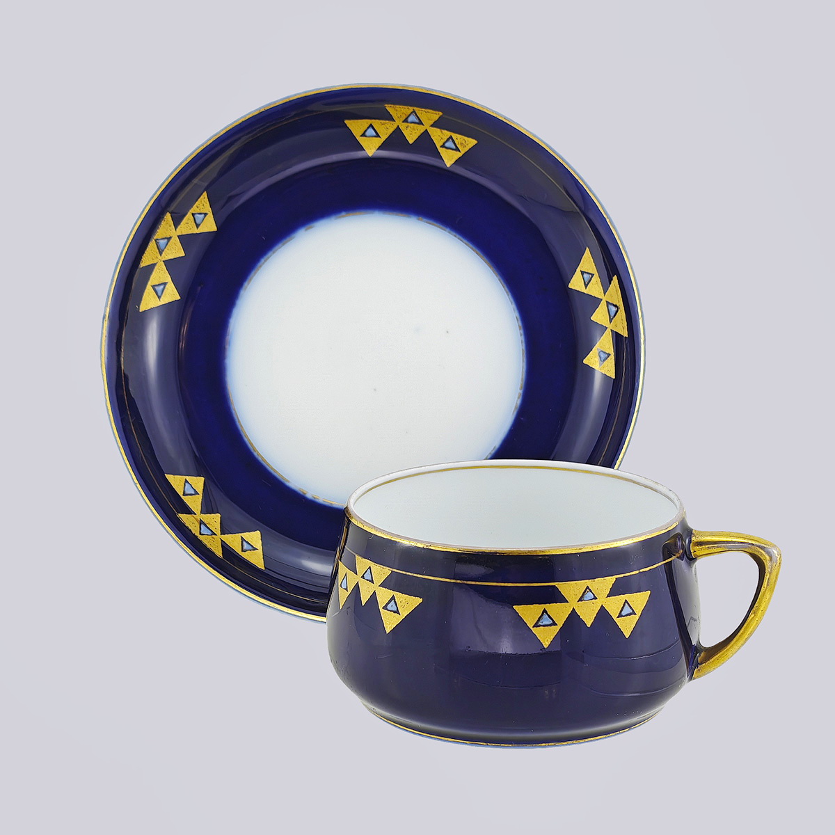 Чайная пара производство Гарднера кобальт в стиле Арт деко