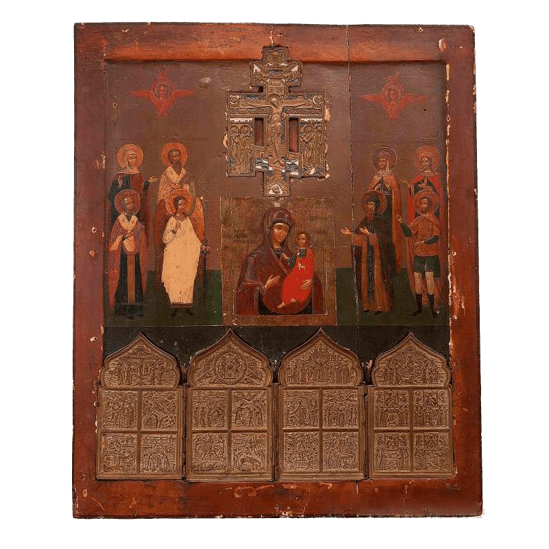 Икона «Иверская Пресвятая Богородица», складень, 19 век