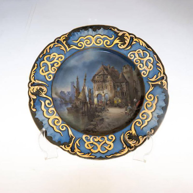 Настенная тарелка из фарфора начала 20 века (Франция)