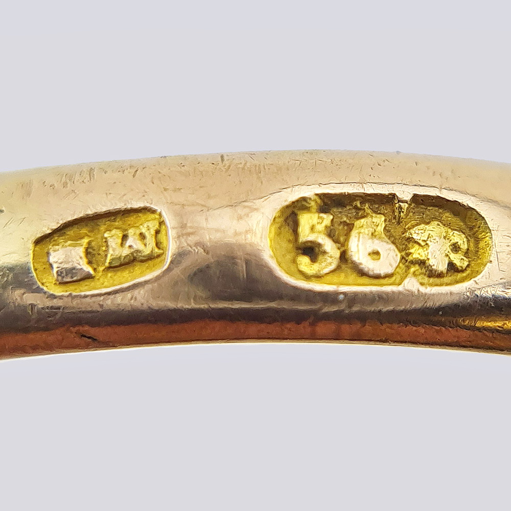 Кольцо русское золотое с натуральным сапфиром и бриллиантами старой огранки