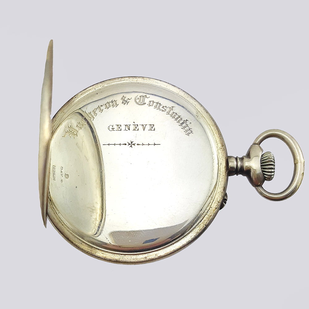Карманные двухкрышечные серебряные часы Vacheron Constantin 800 пробы