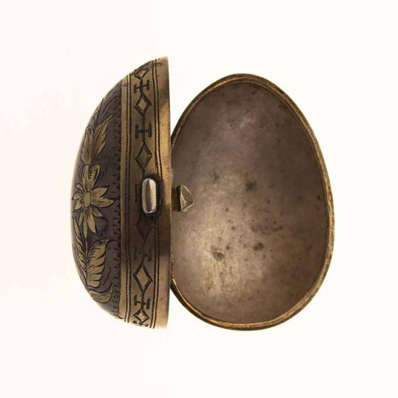 Пасхальное яйцо из серебра 84 пробы 19 века
