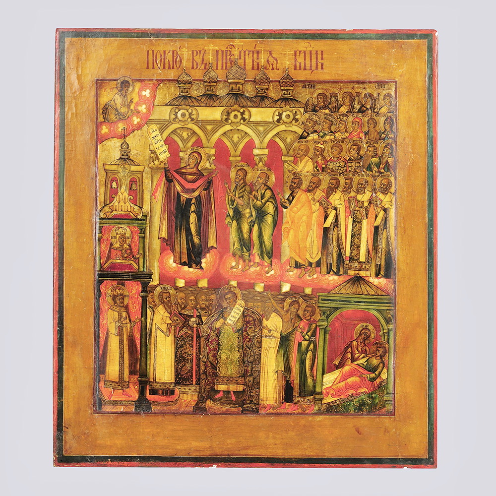 Икона «Покров Пресвятой Богородицы», Палех, 19 век