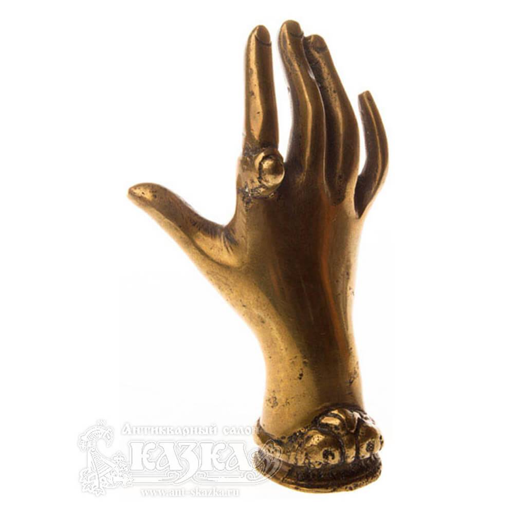 Подставка для колец «Рука» из бронзы 19 века