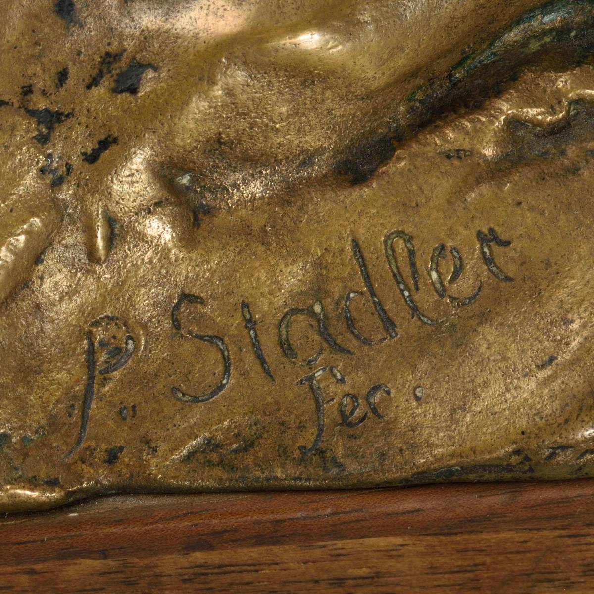 Пресс-папье «В волнах» из бронзы 19 века (P. Stadler)