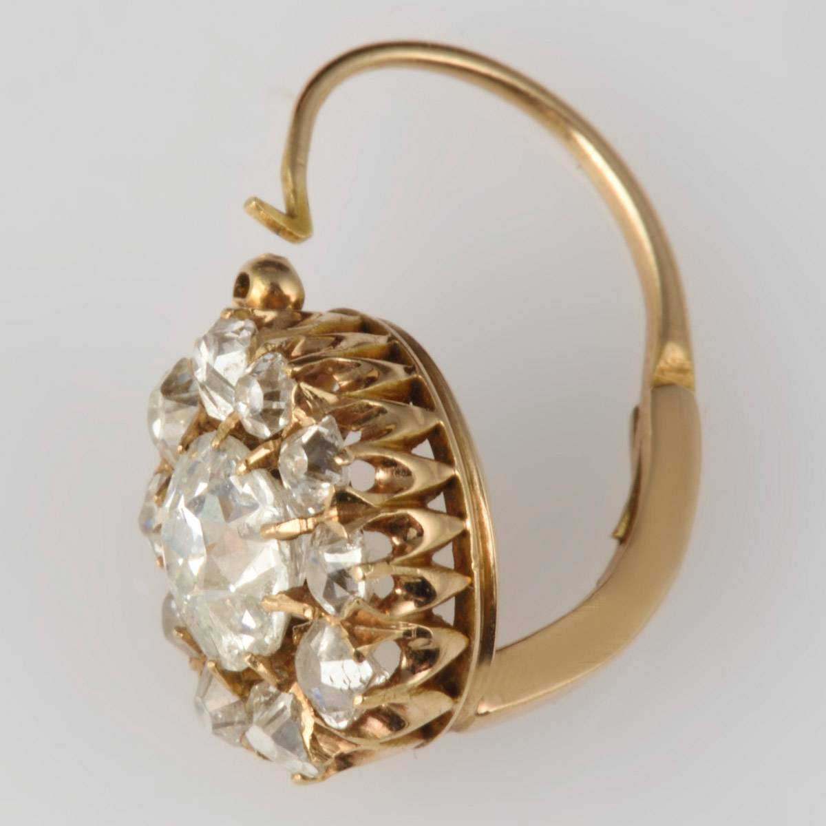 Серьги в форме «малины» с бриллиантами из золота 56 пробы 19 века