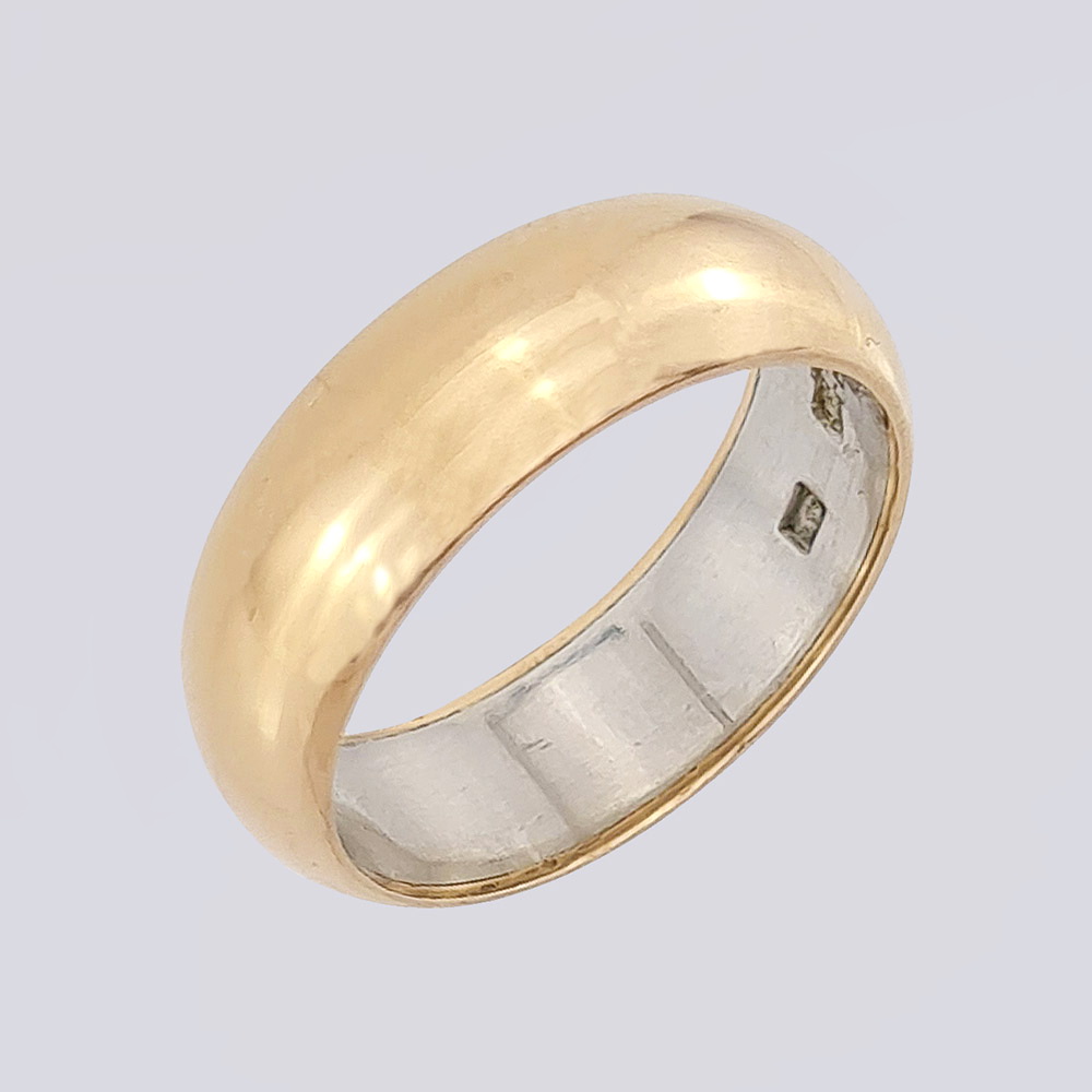 Обручальное кольцо СССР из платины 950 пробы и золота 583 пробы
