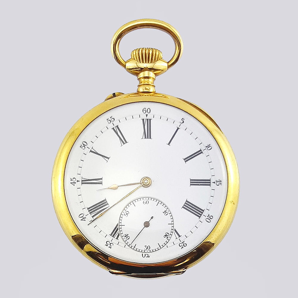 Двухкрышечные карманные золотые часы Charles Hamon 585 пробы