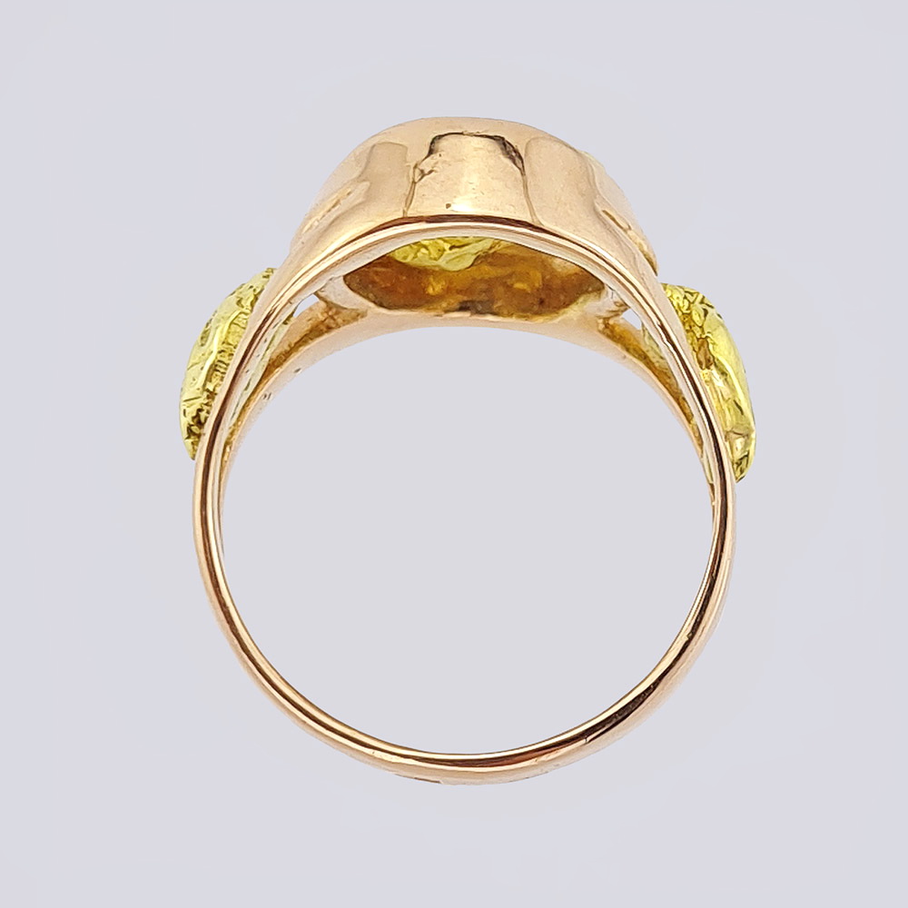 Кольцо золотое с самородком 585 пробы